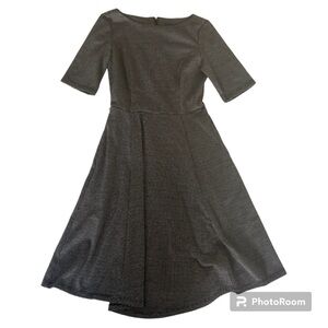 ModCloth midi dress black and white print 3/4 sleeves